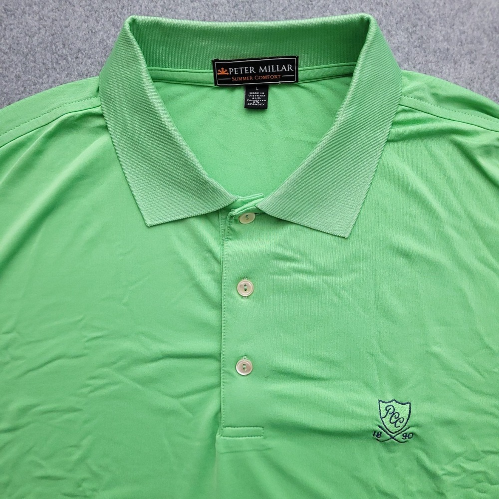 Peter Millar Summer Comfort Plainfield Country Club Polo Shirt Men Large NJ Golf
